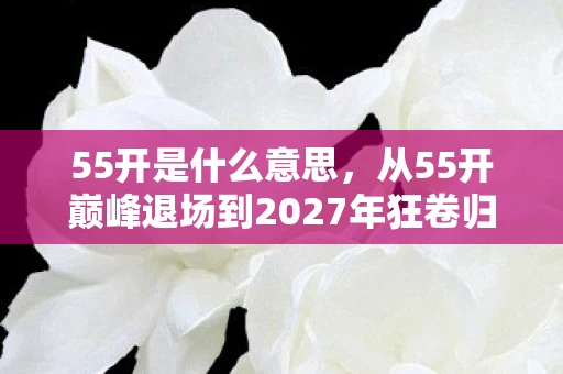 从55开巅峰退场到2027年狂卷归来图片
