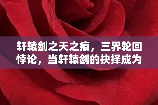 轩辕剑之天之痕，三界轮回悖论，当轩辕剑的抉择成为审判灵魂的第九重天阶