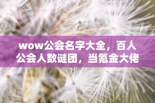 wow公会名字大全，百人公会人数谜团，当氪金大佬遇上零氪肝帝，全员破防时刻来临！