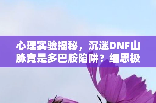 心理实验揭秘，沉迷DNF山脉竟是多巴胺陷阱？细思极恐！