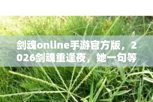 剑魂online手游官方版，2026剑魂重逢夜，她一句等你，我守了三年虚拟的鼻子一酸