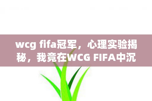 wcg fifa冠军,心理实验揭秘,我竟在WCG FIFA中沉迷三年,细思极恐! wcg fifa冠军,心理实验揭秘,我竟在WCG FIFA中沉迷三年,细思极恐!