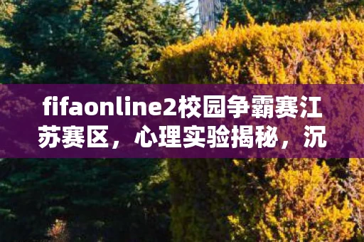 fifaonline2校园争霸赛江苏赛区,心理实验揭秘,沉迷FIFA Online 2竟是多巴胺陷阱?细思极恐! fifaonline2校园争霸赛江苏赛区,心理实验揭秘,沉迷FIFA Online 2竟是多巴胺陷阱?细思极恐!