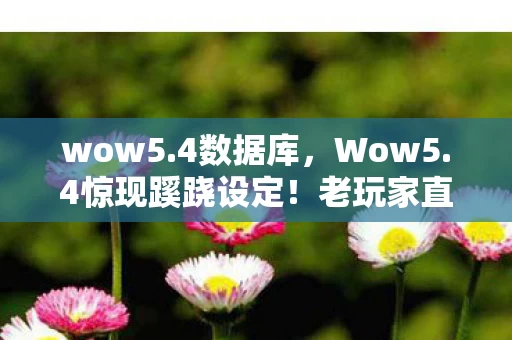 wow5.4数据库,Wow5.4惊现蹊跷设定!老玩家直呼,这波回忆杀太上头! wow5.4数据库,Wow5.4惊现蹊跷设定!老玩家直呼,这波回忆杀太上头!