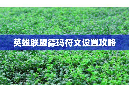 英雄联盟德玛符文设置攻略图片