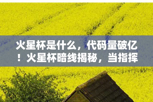 火星杯是什么，代码量破亿！火星杯暗线揭秘，当指挥官的头皮发麻时刻