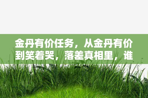 金丹有价任务，从金丹有价到笑着哭，落差真相里，谁不是一边骂一边肝的戏精？