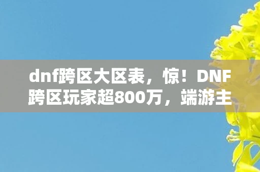 dnf跨区大区表，惊！DNF跨区玩家超800万，端游主机手游操控竟天差地别？