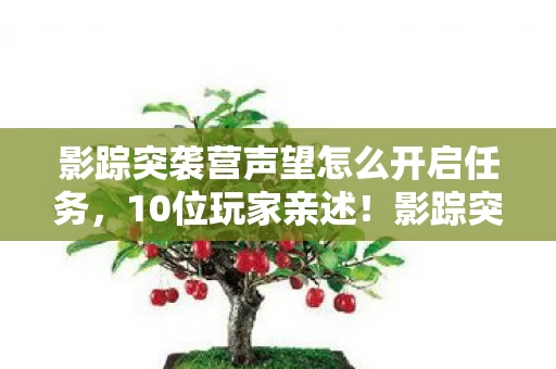 影踪突袭营声望怎么开启任务，10位玩家亲述！影踪突袭营声望开启疑点，真相让人绷不住！