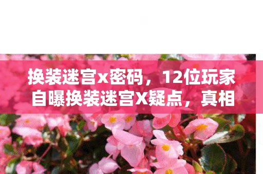 换装迷宫x密码,12位玩家自曝换装迷宫X疑点,真相揭晓时全员绷不住! 换装迷宫x密码,12位玩家自曝换装迷宫X疑点,真相揭晓时全员绷不住!