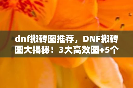 dnf搬砖图推荐,DNF搬砖图大揭秘!3大高效图+5个避坑心得,收益翻倍不是梦! dnf搬砖图推荐,DNF搬砖图大揭秘!3大高效图+5个避坑心得,收益翻倍不是梦!