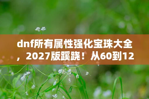 dnf所有属性强化宝珠大全,2027版蹊跷!从60到120级,属性强化宝珠竟藏着这样的轮回 dnf所有属性强化宝珠大全,2027版蹊跷!从60到120级,属性强化宝珠竟藏着这样的轮回