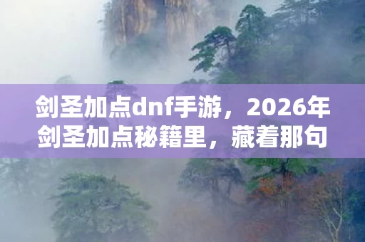 剑圣加点dnf手游,2026年剑圣加点秘籍里,藏着那句没说出口的别走,鼻子一酸 剑圣加点dnf手游,2026年剑圣加点秘籍里,藏着那句没说出口的别走,鼻子一酸