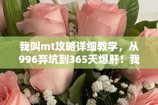 我叫mt攻略详细教学，从996弃坑到365天爆肝！我叫MT这波操作让我惊掉下巴！