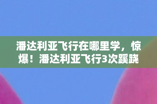 潘达利亚飞行在哪里学,惊爆!潘达利亚飞行3次蹊跷解锁,背后真相让人后背发凉! 潘达利亚飞行在哪里学,惊爆!潘达利亚飞行3次蹊跷解锁,背后真相让人后背发凉!