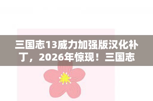 三国志13威力加强版汉化补丁,2026年惊现!三国志13威力加强版破解补丁,数字背后藏何玄机? 三国志13威力加强版汉化补丁,2026年惊现!三国志13威力加强版破解补丁,数字背后藏何玄机?