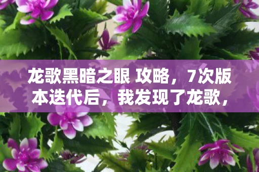 龙歌黑暗之眼 攻略,7次版本迭代后,我发现了龙歌,黑暗之眼隐藏的致命真相 龙歌黑暗之眼 攻略,7次版本迭代后,我发现了龙歌,黑暗之眼隐藏的致命真相