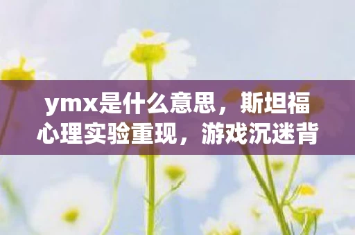 ymx是什么意思,斯坦福心理实验重现,游戏沉迷背后的多巴胺陷阱,细思极恐! ymx是什么意思,斯坦福心理实验重现,游戏沉迷背后的多巴胺陷阱,细思极恐!