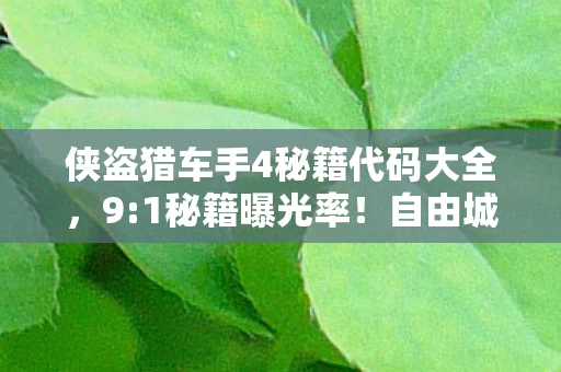 侠盗猎车手4秘籍代码大全,9:1秘籍曝光率!自由城暗涌的真相,竟让百万玩家集体破防? 侠盗猎车手4秘籍代码大全,9:1秘籍曝光率!自由城暗涌的真相,竟让百万玩家集体破防?