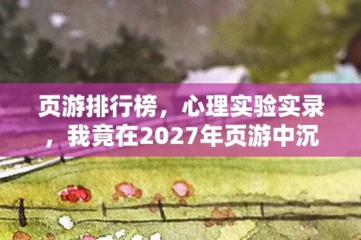 页游排行榜，心理实验实录，我竟在2027年页游中沉迷三年，细思极恐的自我囚禁