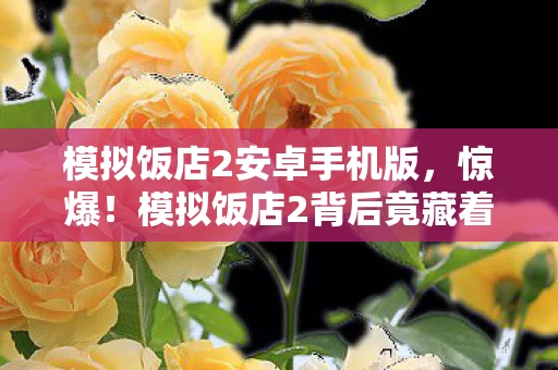 模拟饭店2安卓手机版,惊爆!模拟饭店2背后竟藏着10个颠覆认知的神秘设计! 模拟饭店2安卓手机版,惊爆!模拟饭店2背后竟藏着10个颠覆认知的神秘设计!