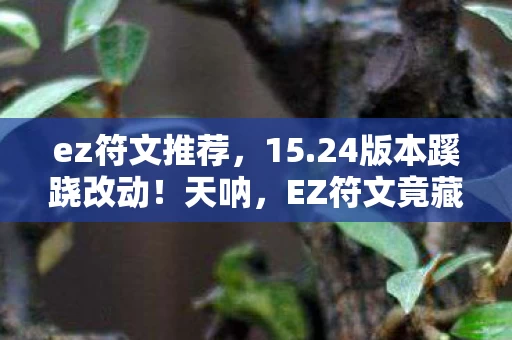 ez符文推荐,15.24版本蹊跷改动!天呐,EZ符文竟藏着这样的秘密! ez符文推荐,15.24版本蹊跷改动!天呐,EZ符文竟藏着这样的秘密!