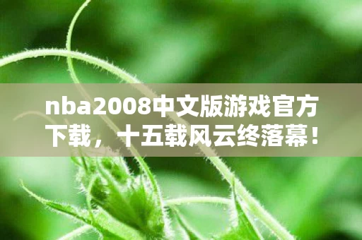 nba2008中文版游戏官方下载，十五载风云终落幕！NBA2008中文版谜样传奇，泪目见证！