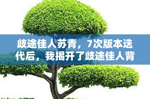 歧途佳人苏青,7次版本迭代后,我揭开了歧途佳人背后最残酷的真相 歧途佳人苏青,7次版本迭代后,我揭开了歧途佳人背后最残酷的真相