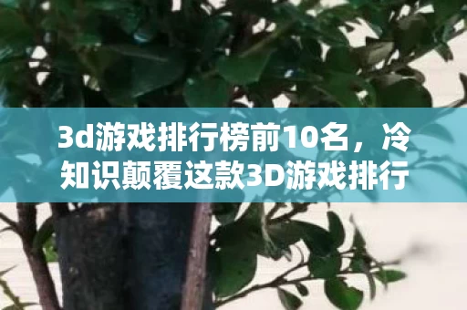 3d游戏排行榜前10名，冷知识颠覆这款3D游戏排行榜霸主的设计，竟藏着让玩家目瞪口呆的反常识密码！