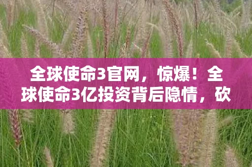 全球使命3官网，惊爆！全球使命3亿投资背后隐情，砍玩法决策让人吓一跳！