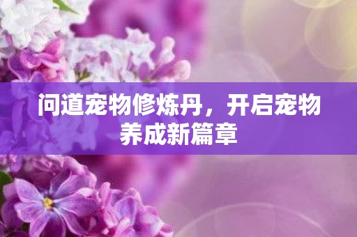 开启宠物养成新篇章图片
