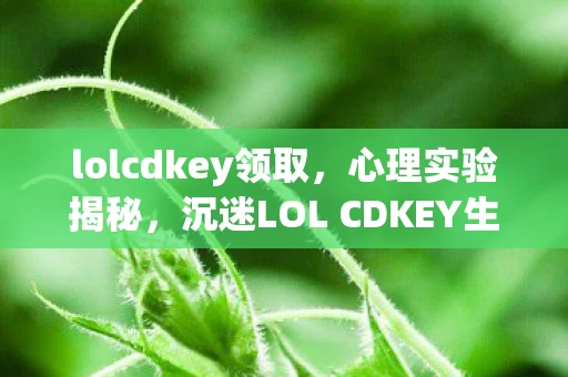 lolcdkey领取，心理实验揭秘，沉迷LOL CDKEY生成器骗局，细思极恐的自我囚禁