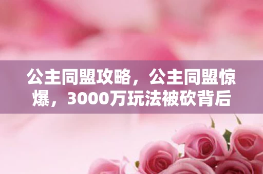 公主同盟攻略,公主同盟惊爆,3000万玩法被砍背后,竟藏着让投资人吓一跳的隐情! 公主同盟攻略,公主同盟惊爆,3000万玩法被砍背后,竟藏着让投资人吓一跳的隐情!