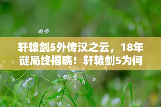 轩辕剑5外传汉之云,18年谜局终揭晓!轩辕剑5为何让玩家集体泪目? 轩辕剑5外传汉之云,18年谜局终揭晓!轩辕剑5为何让玩家集体泪目?
