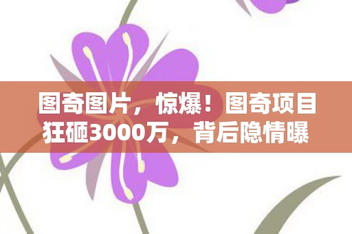 图奇图片,惊爆!图奇项目狂砸3000万,背后隐情曝光,结果让人吓一跳! 图奇图片,惊爆!图奇项目狂砸3000万,背后隐情曝光,结果让人吓一跳!