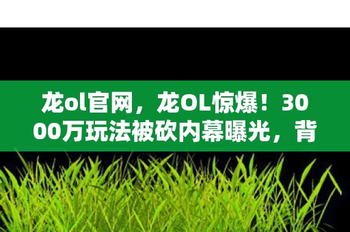 龙ol官网,龙OL惊爆!3000万玩法被砍内幕曝光,背后隐情让人吓一跳! 龙ol官网,龙OL惊爆!3000万玩法被砍内幕曝光,背后隐情让人吓一跳!