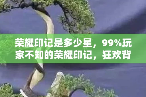 荣耀印记是多少星，99%玩家不知的荣耀印记，狂欢背后，谁在透支青春的最后一丝光？