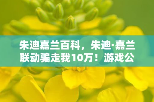 朱迪嘉兰百科，朱迪·嘉兰联动骗走我10万！游戏公司隐情曝光，玩家集体吓一跳！