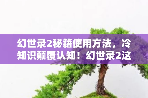 幻世录2秘籍使用方法，冷知识颠覆认知！幻世录2这些设计细节，让你目瞪口呆！