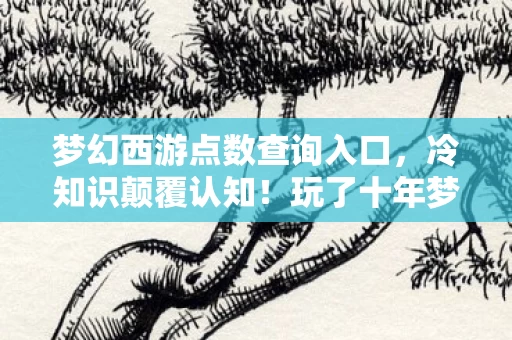梦幻西游点数查询入口,冷知识颠覆认知!玩了十年梦幻西游,点数查询竟让我目瞪口呆 梦幻西游点数查询入口,冷知识颠覆认知!玩了十年梦幻西游,点数查询竟让我目瞪口呆