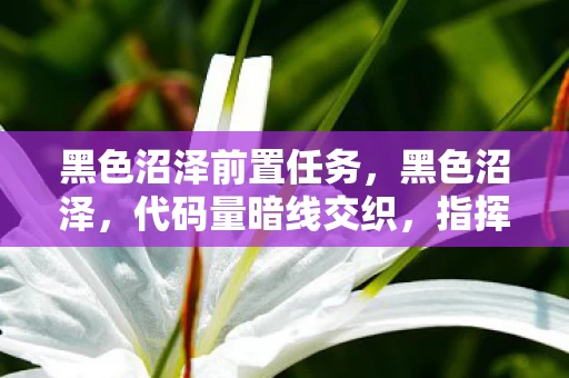 黑色沼泽前置任务,黑色沼泽,代码量暗线交织,指挥官的头皮发麻逆袭之路 黑色沼泽前置任务,黑色沼泽,代码量暗线交织,指挥官的头皮发麻逆袭之路
