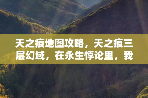 天之痕地图攻略,天之痕三层幻域,在永生悖论里,我的灵魂震颤到听见2027年钟声 天之痕地图攻略,天之痕三层幻域,在永生悖论里,我的灵魂震颤到听见2027年钟声