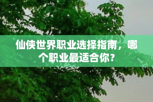 仙侠世界职业选择指南图片