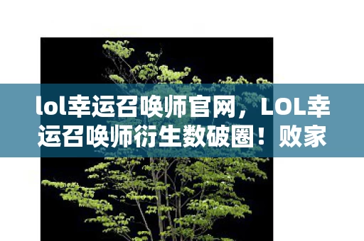 lol幸运召唤师官网，LOL幸运召唤师衍生数破圈！败家玩家竟用周边堆出意想不到人生
