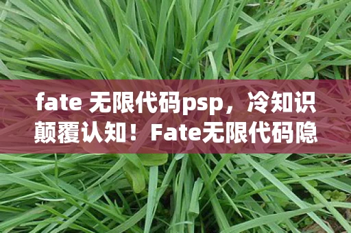 fate 无限代码psp，冷知识颠覆认知！Fate无限代码隐藏设定让你目瞪口呆