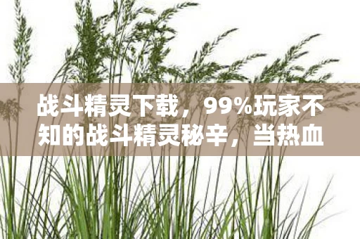 战斗精灵下载，99%玩家不知的战斗精灵秘辛，当热血撞上1%真相，心碎成渣
