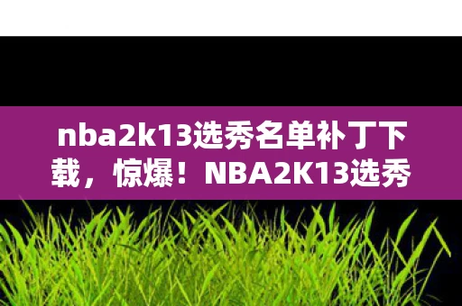 nba2k13选秀名单补丁下载，惊爆！NBA2K13选秀名单暗藏多少未来巨星？悬念等你揭晓！
