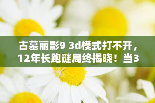 古墓丽影9 3d模式打不开,12年长跑谜局终揭晓!当3DM破解版玩家亲历古墓丽影9关服泪目现场 古墓丽影9 3d模式打不开,12年长跑谜局终揭晓!当3DM破解版玩家亲历古墓丽影9关服泪目现场