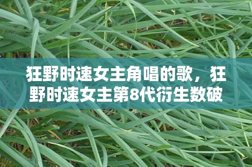 狂野时速女主角唱的歌,狂野时速女主第8代衍生数破圈!当手办堆成山时,我穷得连冰箱都唱空城计 狂野时速女主角唱的歌,狂野时速女主第8代衍生数破圈!当手办堆成山时,我穷得连冰箱都唱空城计