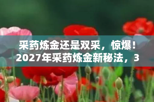 采药炼金还是双采，惊爆！2027年采药炼金新秘法，3天速成，财富奇迹等你揭？
